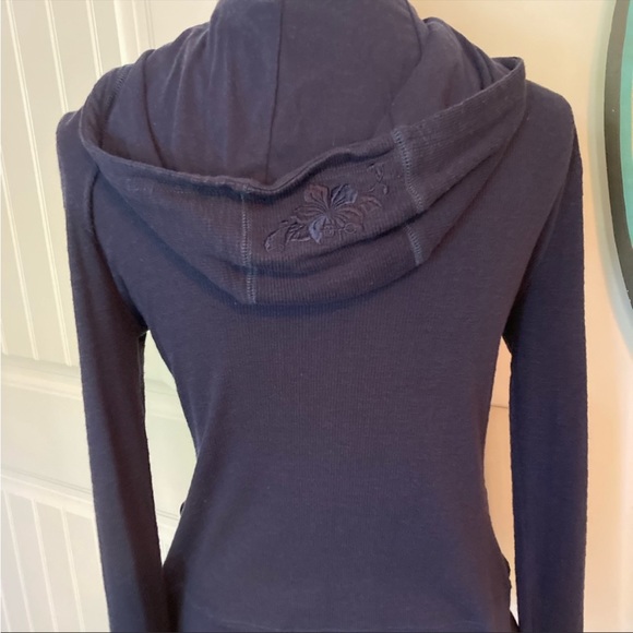 BOOTHEEL Embroidered Blue Zippered Hoodie Jacket - Picture 3 of 7